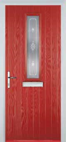 Mid Square (centre) Staxton Timber Solid Core Door in Red