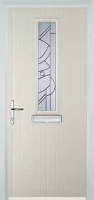 Mid Square (centre) Abstract Timber Solid Core Door in Cream