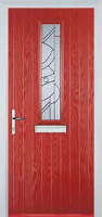 Mid Square (centre) Abstract Timber Solid Core Door in Red