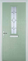 Mid Square (centre) Crystal Diamond Timber Solid Core Door in Chartwell Green