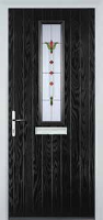 Mid Square (centre) Fleur Timber Solid Core Door in Black