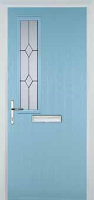 Mid Square (off set) Classic Timber Solid Core Door in Duck Egg Blue