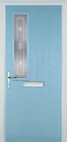 Mid Square (off set) Staxton Timber Solid Core Door in Duck Egg Blue