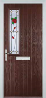 Mid Square (off set) English Rose Timber Solid Core Door in Darkwood
