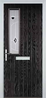 Mid Square (off set) Murano Timber Solid Core Door in Black Brown