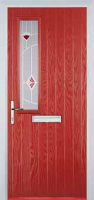 Mid Square (off set) Murano Timber Solid Core Door in Red