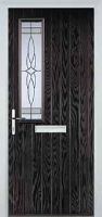 Mid Square (off set) Crystal Harmony Timber Solid Core Door in Black Brown