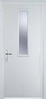 Mid Square (centre) Glazed Composite Back Door in White