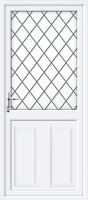 Clinton Half Panel Diamond Lead UPVC Back Door