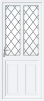 Clinton Half Panel Dual Glazed Diamond Lead UPVC Back Door