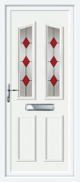 Clinton Two Red Diamond UPVC Front Door