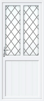 Groove Half Panel Dual Glazed Diamond Lead UPVC Back Door