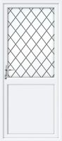 Half Glazed Flat Panel (2xG Style) Diamond Lead UPVC Back Door