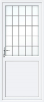 Half Glazed Flat Panel (2xG Style) Square Lead UPVC Back Door