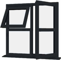 Grey UPVC Window Style 123