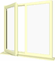 Cream UPVC Window Style 18