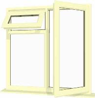 Cream UPVC Window Style 21