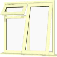 Cream UPVC Window Style 60