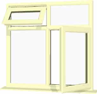 Cream UPVC Window Style 68