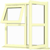 Cream UPVC Window Style 123