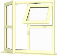 Cream UPVC Window Style 124