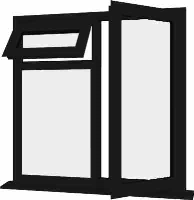 Black UPVC Window Style 21