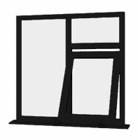 Black UPVC Window Style 42