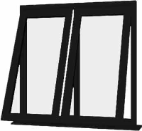 Black UPVC Window Style 53