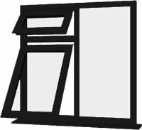 Black UPVC Window Style 56