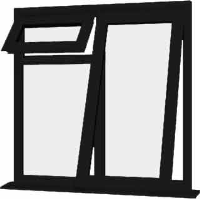 Black UPVC Window Style 60