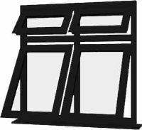 Black UPVC Window Style 66