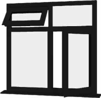 Black UPVC Window Style 68