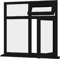 Black UPVC Window Style 70