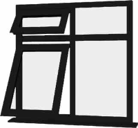 Black UPVC Window Style 71