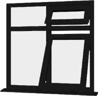 Black UPVC Window Style 72