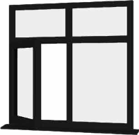 Black UPVC Window Style 74