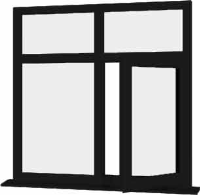 Black UPVC Window Style 75