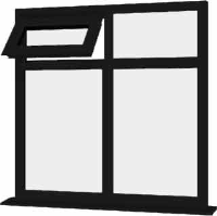 Black UPVC Window Style 80