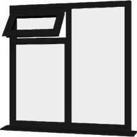 Black UPVC Window Style 90