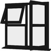 Black UPVC Window Style 123