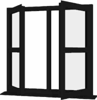 Black UPVC Window Style 144