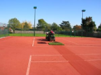 Deep Cleaning Synthetic Clay Tennis Surface