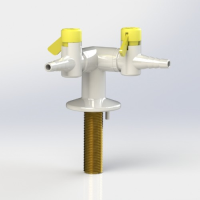 2 Way Drop Lever Gas Tap - White