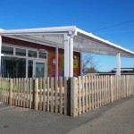 Outdoor Aluminium Framed Free Standing Canopies For Schools