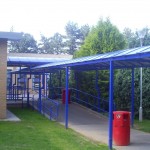 Outdoor Roofed Canopy Walkway For Smoking Shelters