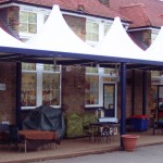 High Quality Aluminium Framed Canopy with Tensile Membrane Roof For Schools
