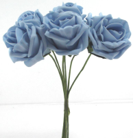 Artificial Cottage Rose Bud Bunch - 21cm, White