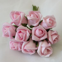 Artificial Cottage Rose Bud Colourfast Bunch - 24cm, Silver