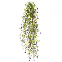 Artificial Flowering Leaf Trail - 64cm, Green/Purple