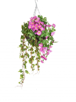 Artificial Silk Petunia Hanging Basket - 67cm, Pink